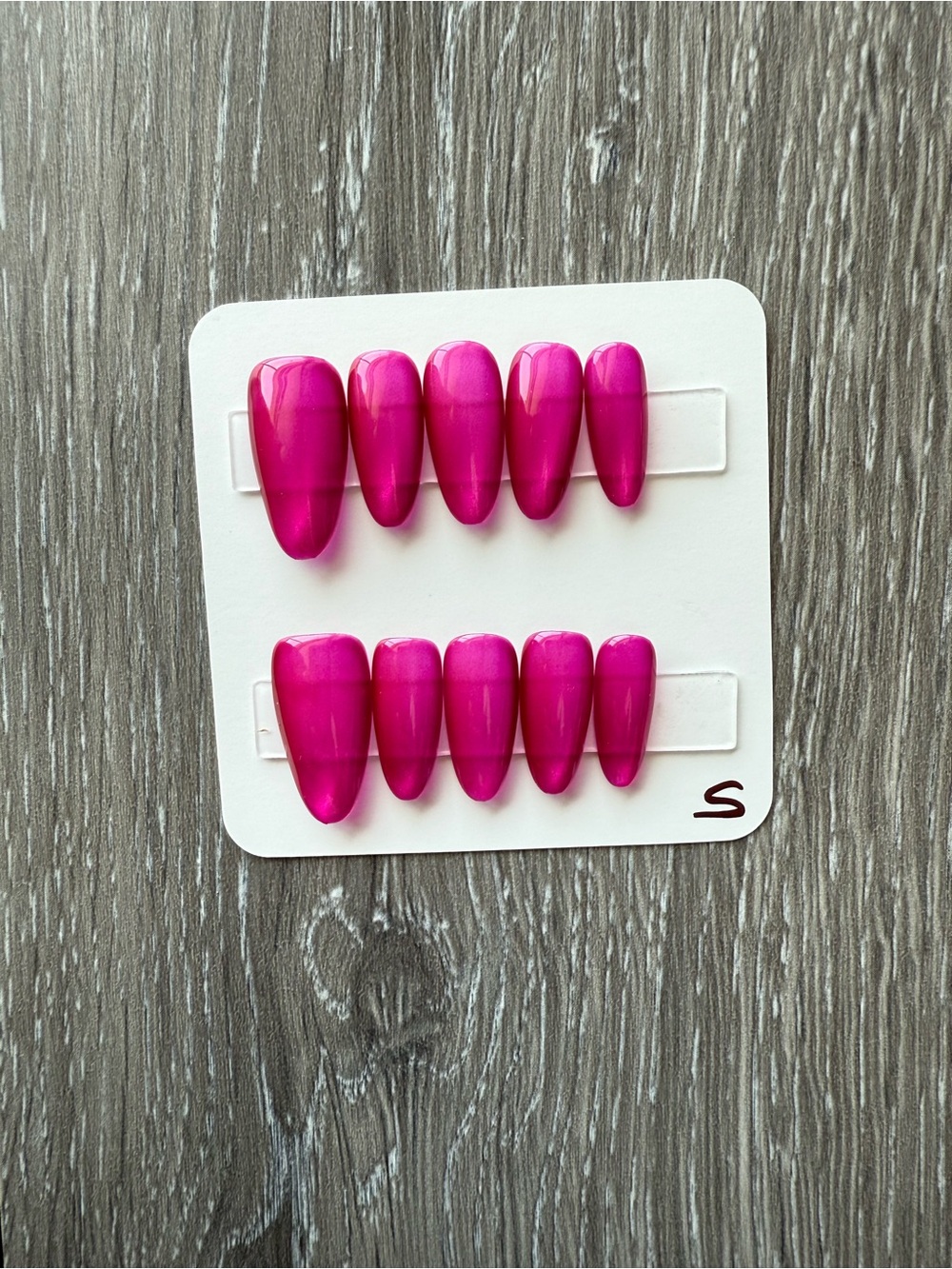 Vibrant Pink Press-On Nail Set for Women — Easy-Apply Gloss Finish